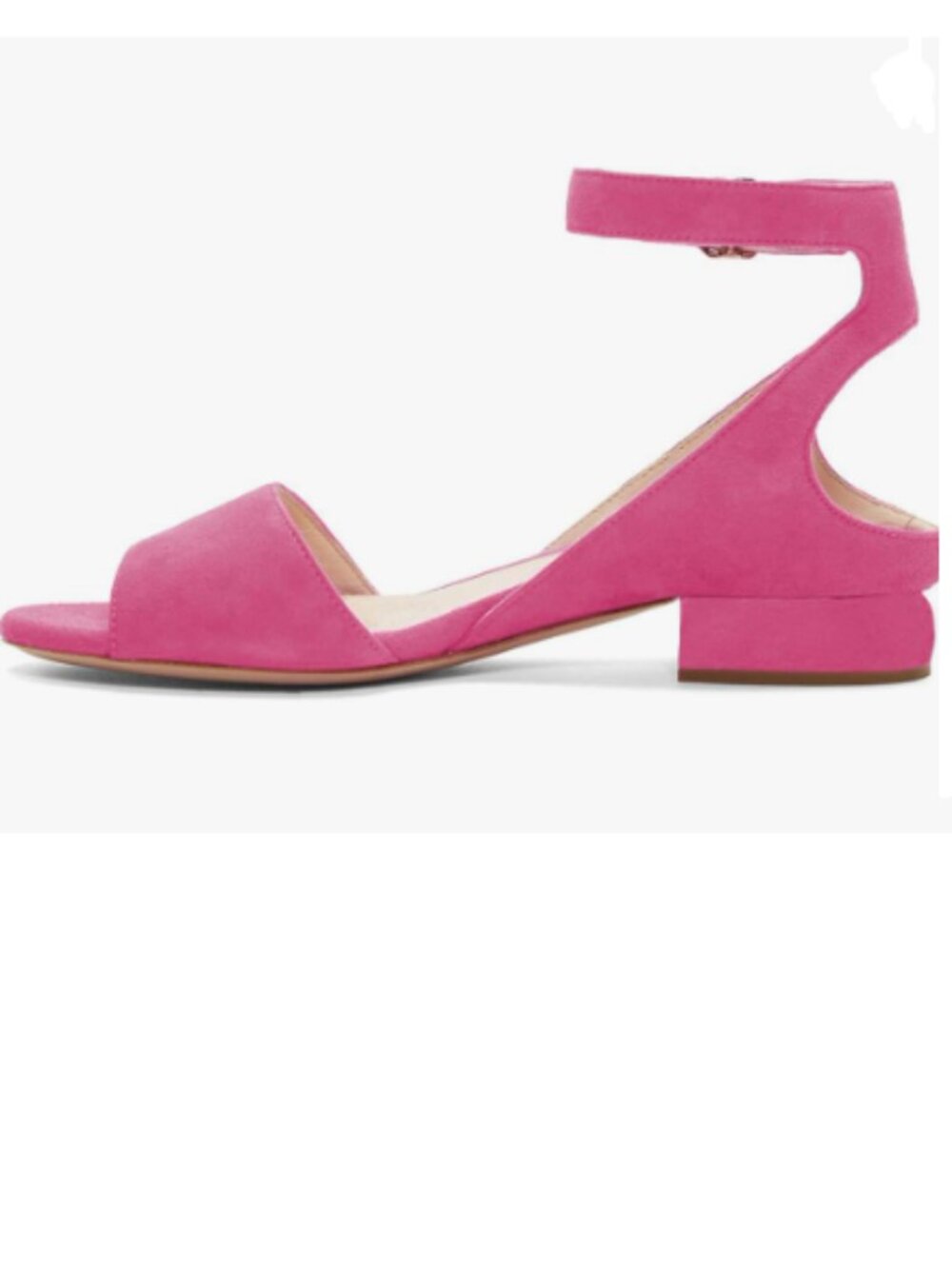 XYD Fuchsia Strappy Low Heel Sandals Open Toe Ankle Strap Dressy Shoes